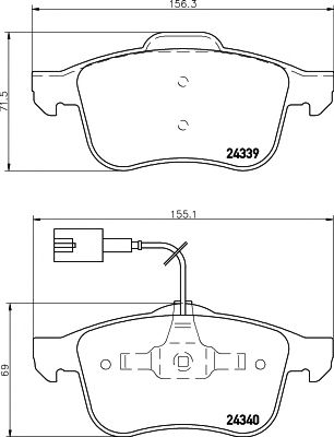 HELLA PAGID 8db355006901 -  Комплект тормозных колодок, дисковый тормоз